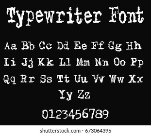 Typewriter font - White vector font