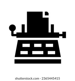 typewriter glyph icon illustration vector graphic. Simple element illustration vector graphic, suitable for app, websites, and presentations isolated on white background