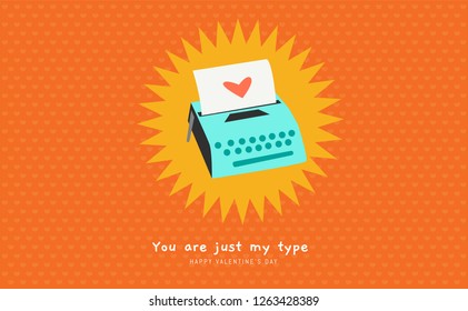 Typewriter with heart shaped paper.