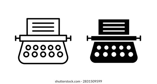 Typewriter icon black art bundle
