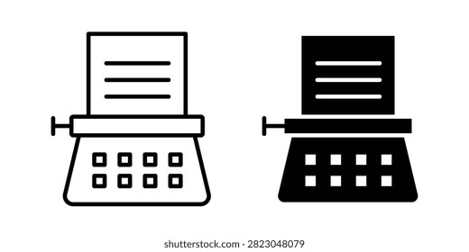 Typewriter icon black symbol pack