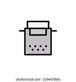icono de máquina de escribir. Se puede usar para web, logo, aplicación móvil, UI, UX en fondo blanco