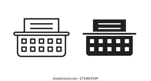Typewriter icon collection. modern simple icons for web