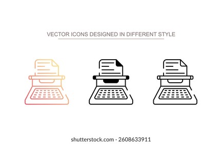 Typewriter icon design with white background stock illustration
