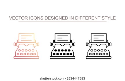 Typewriter icon design with white background stock illustration