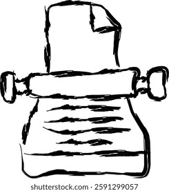 typewriter icon in Doodle style