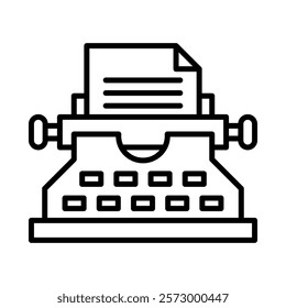 Typewriter Icon Element For Design