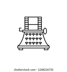 typewriter icon. Element of video products outline icon for mobile concept and web apps. Thin line typewriter icon can be used for web and mobile