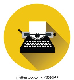 Typewriter icon. Flat color design. Vector illustration.