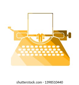 Typewriter Icon. Flat Color Ladder Design. Vector Illustration.