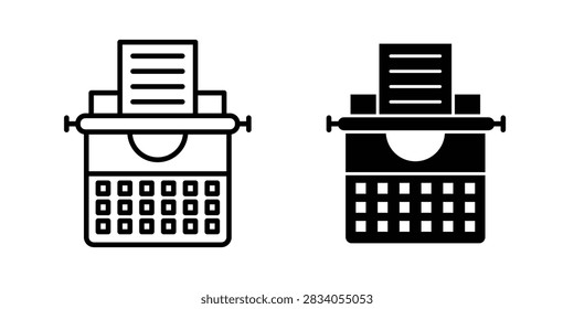 Typewriter icon flat design kit
