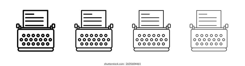 Typewriter icon Flat illustration sign