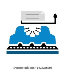 typewriter icon. flat illustration of typewriter vector icon for web