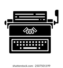 Typewriter icon in glyph style. Icon about hobbies