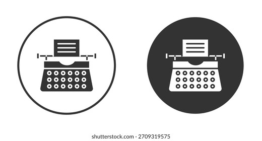 Typewriter icon in glyph style for web Design. UI UX icons