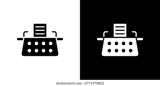 Typewriter icon glyph vector Illustration