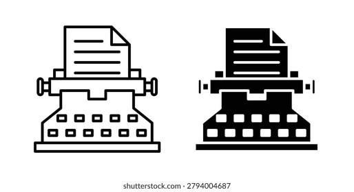 Typewriter icon Illustration designs pack for Web.
