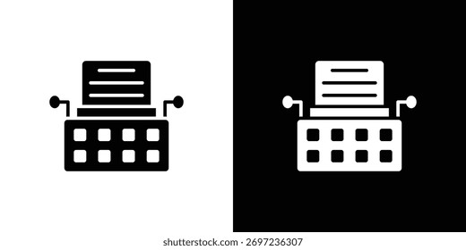 Entwurf eines Schreibmaschinensymbols für Illustrationselemente. schwarze Symbolsymbole