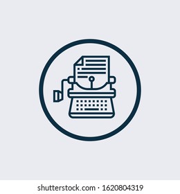 Typewriter icon isolated on white background. Typewriter icon simple sign. Typewriter icon trendy and modern symbol for graphic and web design. Typewriter icon flat vector illustration for logo, web, 