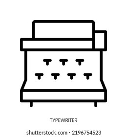 typewriter icon. Line Art Style Design Isolated On White Background