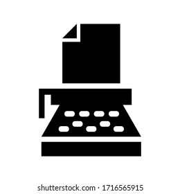 typewriter icon or logo isolated sign symbol vector illustration - high quality black style vector icons
