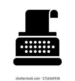 icono de máquina de escribir o logotipo símbolo de signo aislado ilustración vectorial - iconos vectoriales de estilo negro de alta calidad
