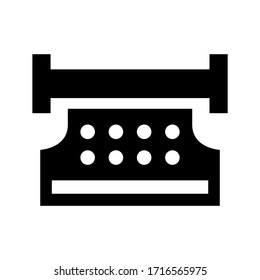 Symbol für Schreibmaschinen oder Logo einzeln auf Zeichensymbolen Vektorillustration - hochwertige Vektorsymbole mit schwarzem Hintergrund
