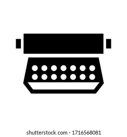 Symbol für Schreibmaschinen oder Logo einzeln auf Zeichensymbolen Vektorillustration - hochwertige Vektorsymbole mit schwarzem Hintergrund
