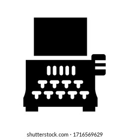 icono de máquina de escribir o logotipo símbolo de signo aislado ilustración vectorial - iconos vectoriales de estilo negro de alta calidad
