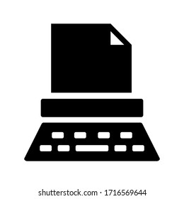 typewriter icon or logo isolated sign symbol vector illustration - high quality black style vector icons
