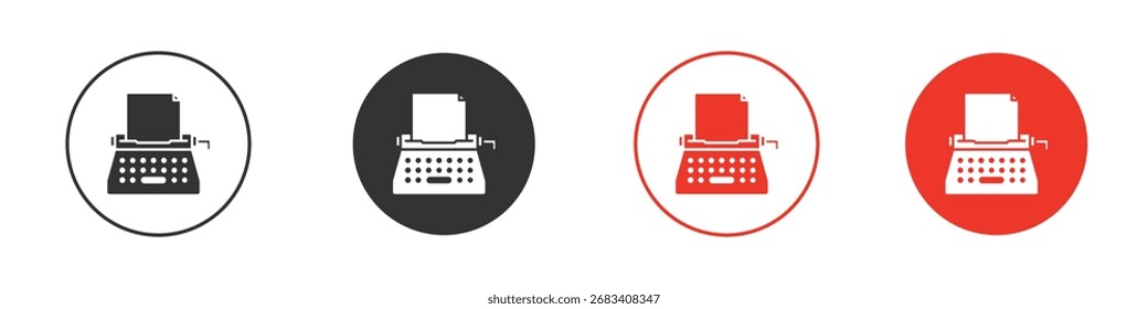 Schreibmaschinensymbol Logos. Entwurfsvorlage für flache Vektorsymbole