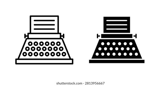 Typewriter icon minimal clipart bundle.