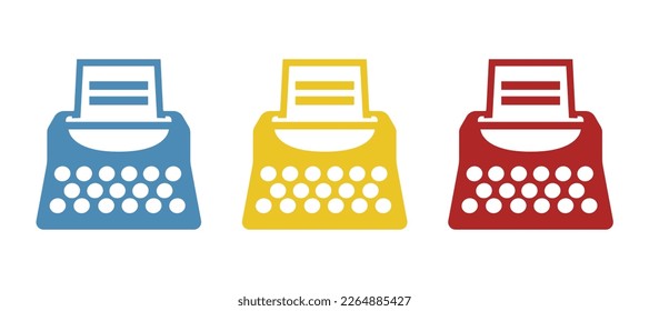 typewriter icon on a white background, vector illustration