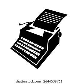 Typewriter icon on white background. Eps 10.
