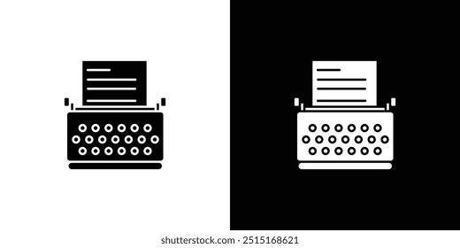 Typewriter icon Outline sign symbol set