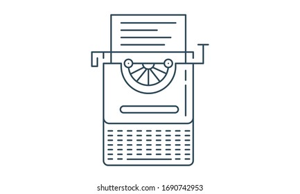 Typewriter icon for retro writing and media