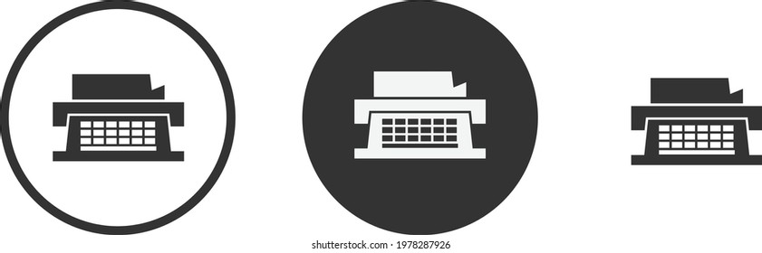 Typewriter icon set. Collection of high quality black outline logo for web site design and mobile dark mode apps. Vector illustration on white background 