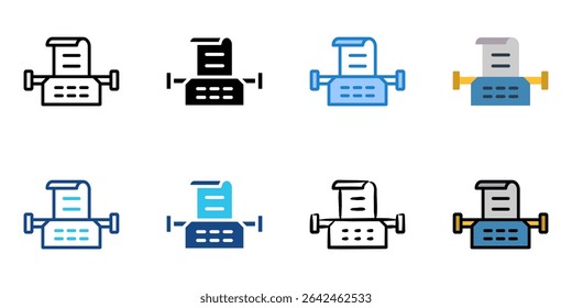 Typewriter icon set multiple style collection 
