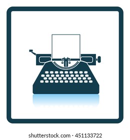 Typewriter icon. Shadow reflection design. Vector illustration.