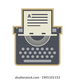 Typewriter icon or sign, abstract vector illustration