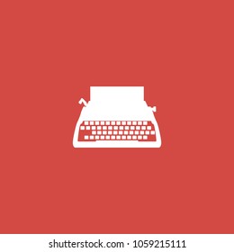 typewriter icon. sign design. red background