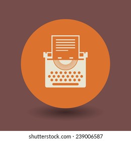 Typewriter icon or sign, vector illustration