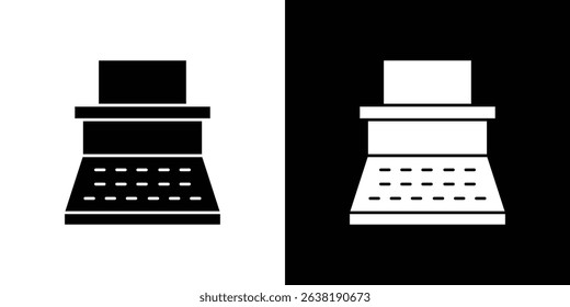 Typewriter icon in solid flat trendy design style.