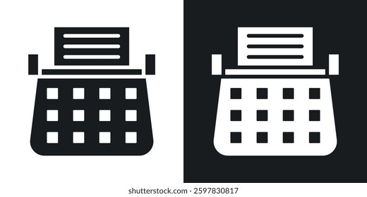 Typewriter icon symbol collection on white background.