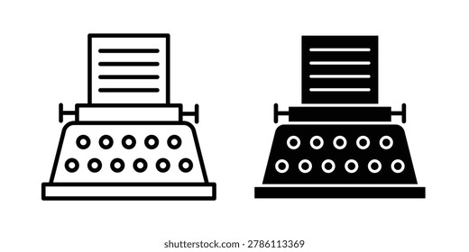 Typewriter icon symbol. Flat and Stroke Vector illustration