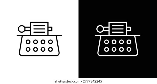 Typewriter icon symbol. Vector outline drawing.