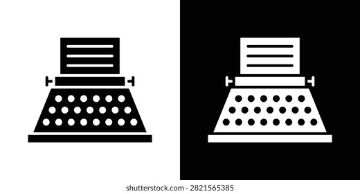 Typewriter icon thin symbols bundle. EPS10.