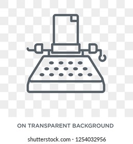 Typewriter icon. Trendy flat vector Typewriter icon on transparent background from law and justice collection. High quality filled Typewriter symbol use for web and mobile