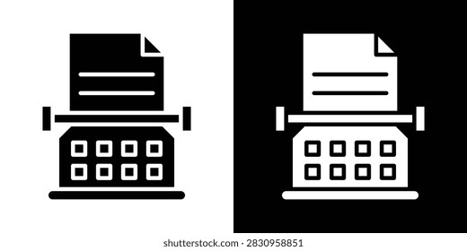 Typewriter icon vector art kit. EPS10.