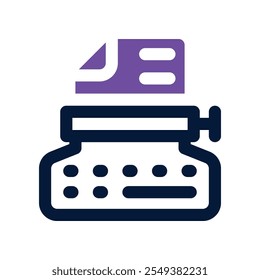 typewriter icon. vector dual tone icon for your website, mobile, presentation, and logo design.